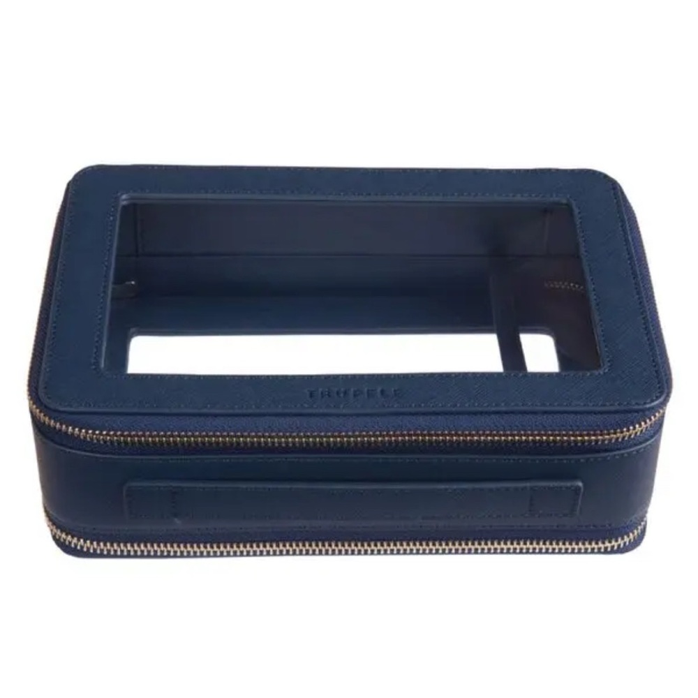 Truffle jumbo clarity jet set case in navy blue